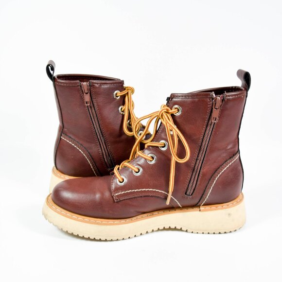 Madden Girl Womens Kentt Hiking Boots Lace Up and Side Zipper Sz 6.5M - Picture 4 of 6